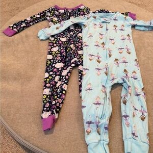 Carter's Floral and Ballerina Sleepers - Black and Blue